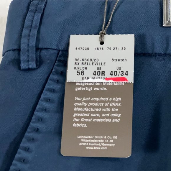 Brax Belleville Cotton Stretch Blend Shorts in Blue Men's Size 40 - Picture 3 of 8
